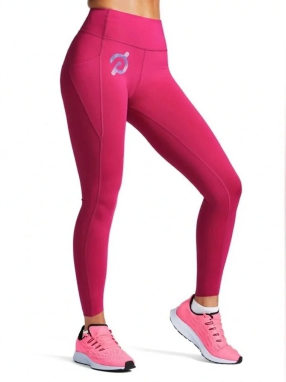 Peloton Move Mission Tulip Hem Leggings Hot Pink Fuchsia Size Medium NWT